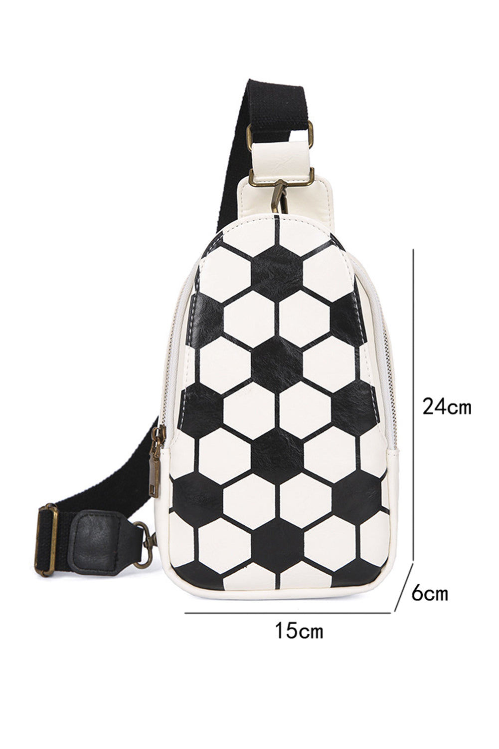 Racing Red Balls Pattern PU Leather Zipped Sling Bag