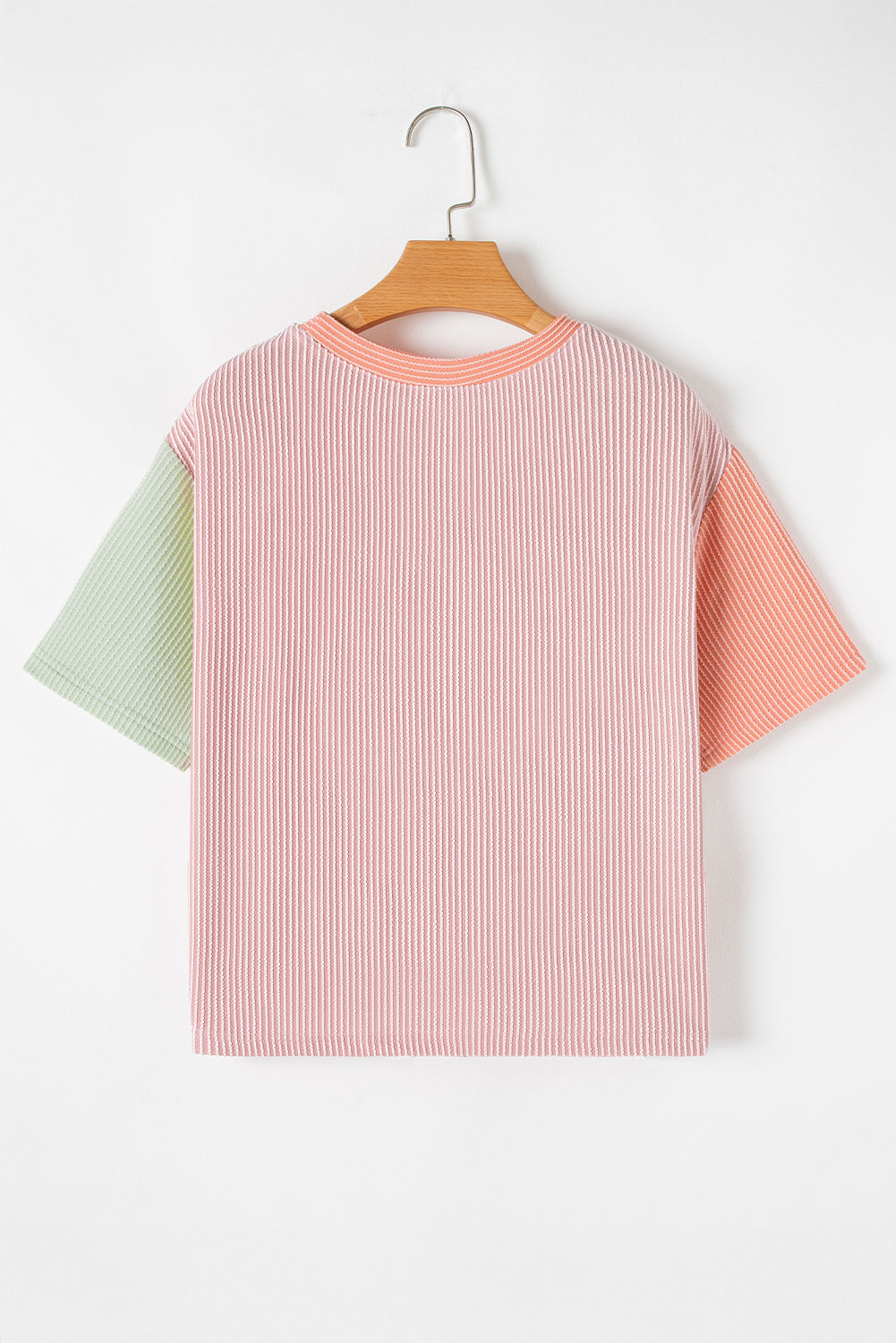 Multicolour Corded Colorblock Crewneck Tee