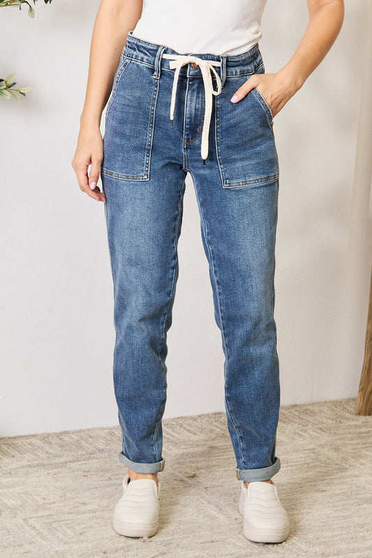 Judy Blue Full Size High Waist Drawstring Denim Jeans (Copy)