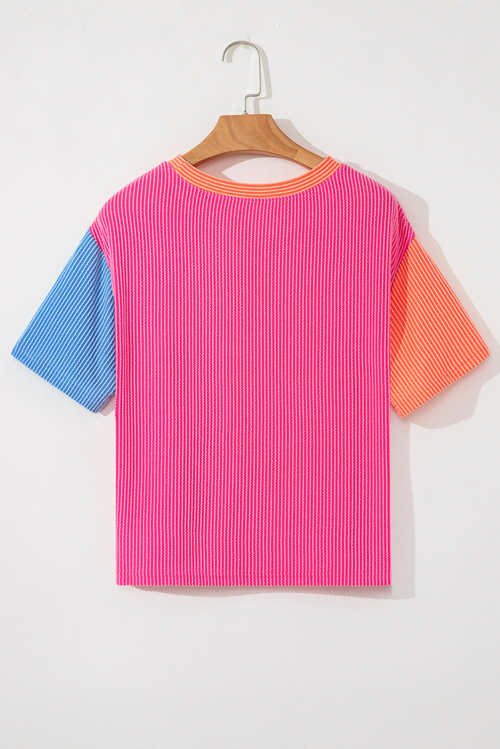 Multicolour Corded Colorblock Crewneck Tee