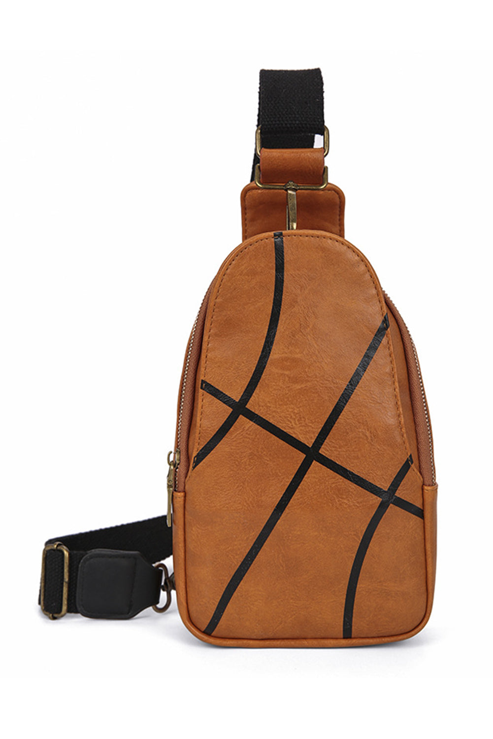 Racing Red Balls Pattern PU Leather Zipped Sling Bag