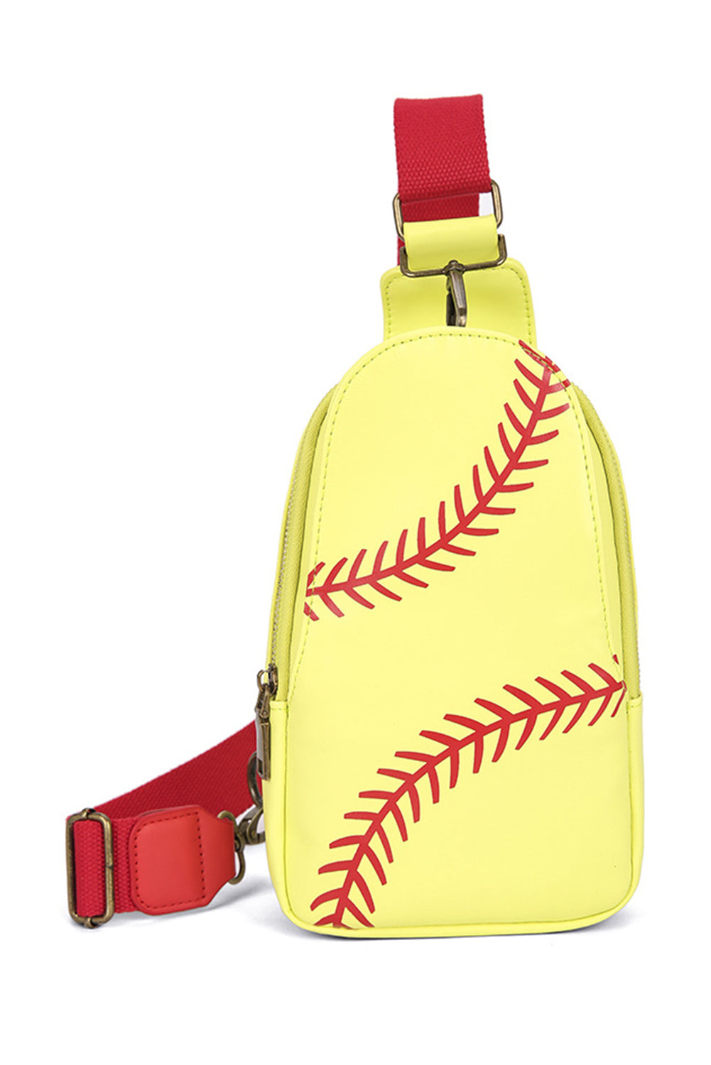 Racing Red Balls Pattern PU Leather Zipped Sling Bag